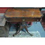 A Regency coromandel crossbanded rosewood card table,
