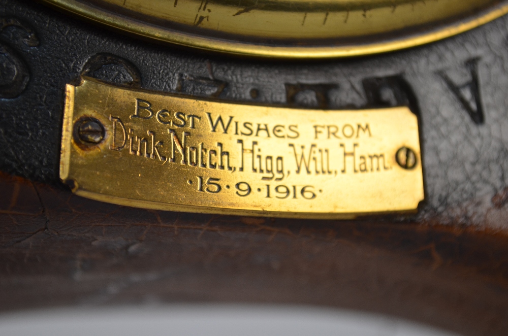 A cut-down four blade WWI propeller boss mounted with an 8-day clock, - Image 3 of 9