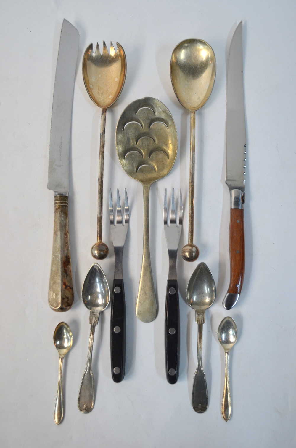 A set of six tablespoons and forks with floral embossed handles, stamped 800, - Image 3 of 6