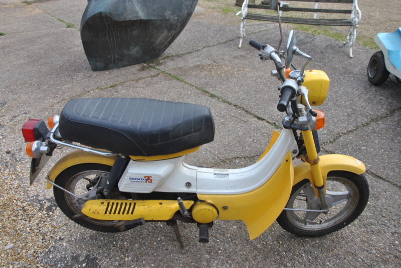 A 1978 vintage Honda NF75 motorcycle, 71 cc, yellow, showing 4,508 miles, - Image 6 of 8