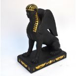 Wedgwood - Gilded black basalt 'Sitting Sphinx' from the Egyptian Collection,