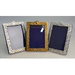 Three small 800 grade-faced photograph frames - one gilt - each 12 x 8 cm (3) Prov: HSH The Prince