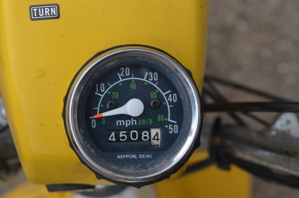 A 1978 vintage Honda NF75 motorcycle, 71 cc, yellow, showing 4,508 miles, - Image 2 of 8