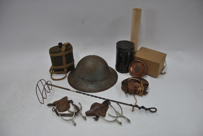 A WWII Civil Defence steel helmet by Briggs Motor Bodies 1941 to/w a red and white feather plume in