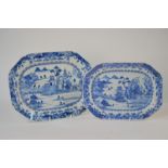 Two blue and white Chinese Export dishes;