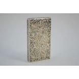 A Chinese silver card case and cover decorated with a dragon and bamboo; hallmarks HW and 90,