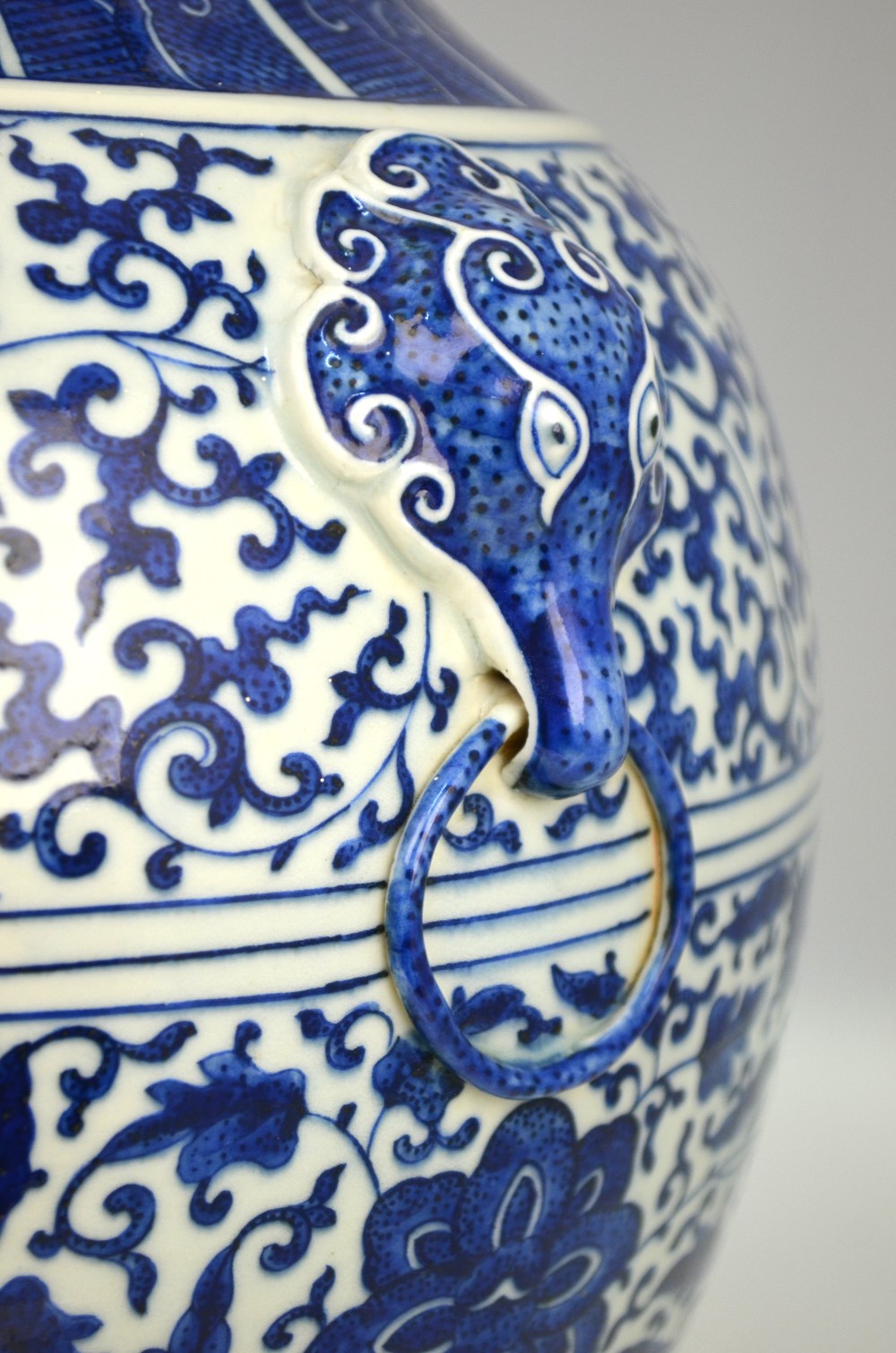 A blue and white vase with flaring trumpet neck, - Image 4 of 10