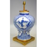 A blue and white baluster vase,