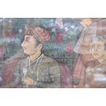 A Jaipur, or other, School picture of Mughal Scholars or Courtiers seated in an interior,