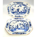 An associated pair of blue and white,