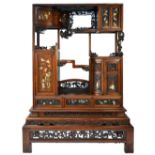 An elegant Japanese rectangular wood shodana, or other cabinet,