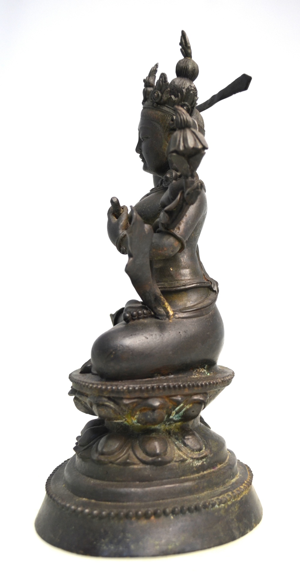 A Tantric figure of a Deity, seated in dhyanasana on a lotus base, - Image 2 of 8