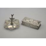 A late Victorian silver ring-box with fo