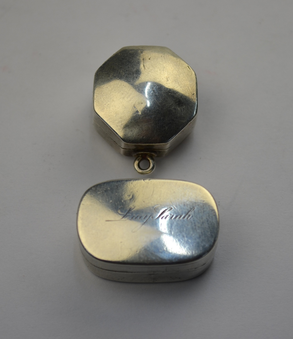 A George III plain silver octagonal fob