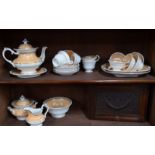 Ridgway part tea service, apricot ground