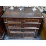 A late 17th century joined oak chest of