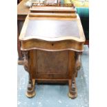 A Victorian burr walnut piano top davenp