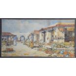 D Mappin - A Moorish street market, watercolour, signed lower left,