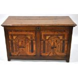 An 18th century and later joint oak coffer,
