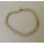 A line bracelet set with two rows of small diamonds,