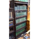 An oak Globe Wernicke style sectional oak bookcase in five parts,