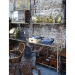 A pair of Victorian style wrought steel and brass greenhouse/orangery stands (2)