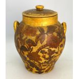 A large 19th century Art Nouveau stoneware jar and cover,