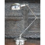 An electroplated anglepoise desk-lamp with bowl shade