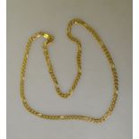 A yellow metal flat curb necklace stamped 585,