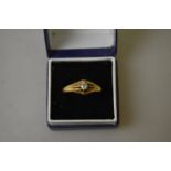 A single stone claw set diamond ring, 18ct yellow gold,