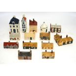 Twelve WH Goss models of houses and cottages comprising: Shakespeare's House;