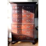 A George III mahogany chest on chest,