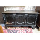 A 17th century oak coffer,