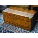 A Victorian brass bound camphorwood campaign trunk,