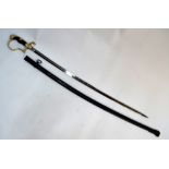 A German World War II army pattern dress sword with 79 cm curved blade,