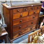 An oversized Victorian oak country house chest of three short over two short and three long