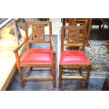 Wilf 'Squirrel man' Hutchinson, a set of oak dining chairs,