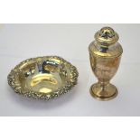An Adam-style silver urn-shaped sugar caster, London 1932,