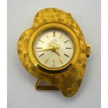A lady's 18k Ericar wristwatch with textured heart bezel