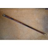 An antique malacca swordstick with electroplated pommel,