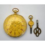 An early Victorian 18ct gold open faced pocket watch with lever movement 8922 by I Jacobs of Hull &