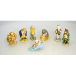 Seven Beswick Beatrix Potter figures - BP3b - Sir Isaac Newton and The old woman who lived in a