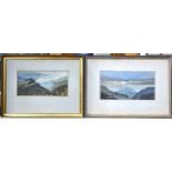 Joan Sutherland - Two Lake District views near Bowfell, acrylic,