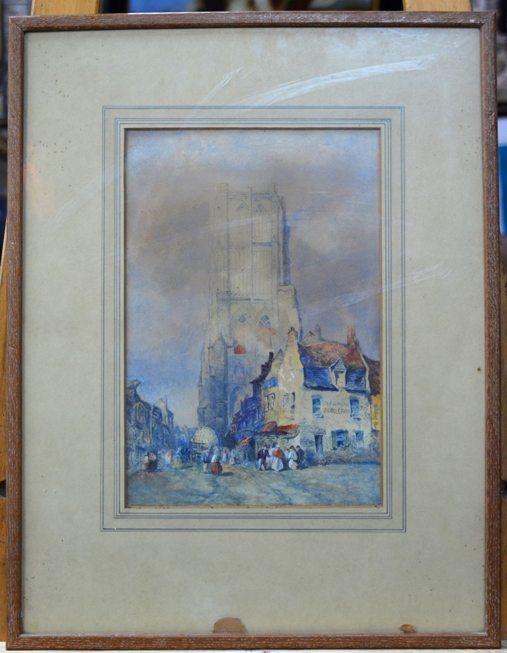 Continental school - Town scene, watercolour, - Image 2 of 3