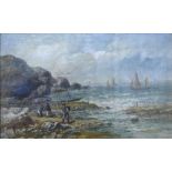 William Ellis - Lee Bay nr Ilfracombe, oil on canvas, signed lower left,