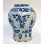 A Dutch Delft baluster vase after the Transitional Chinese original;