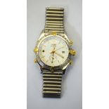 A gentleman's Breitling stainless steel wristwatch,