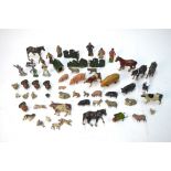 A quantity of Britains farm animals and figures and other figures (box)