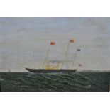 Boughton - A companion pair of studies of HMS Fairy off Cowes depicted under steam,