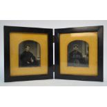 A pair of mid 19th century Ambrotype photographs, portrait of a lady and gentleman,